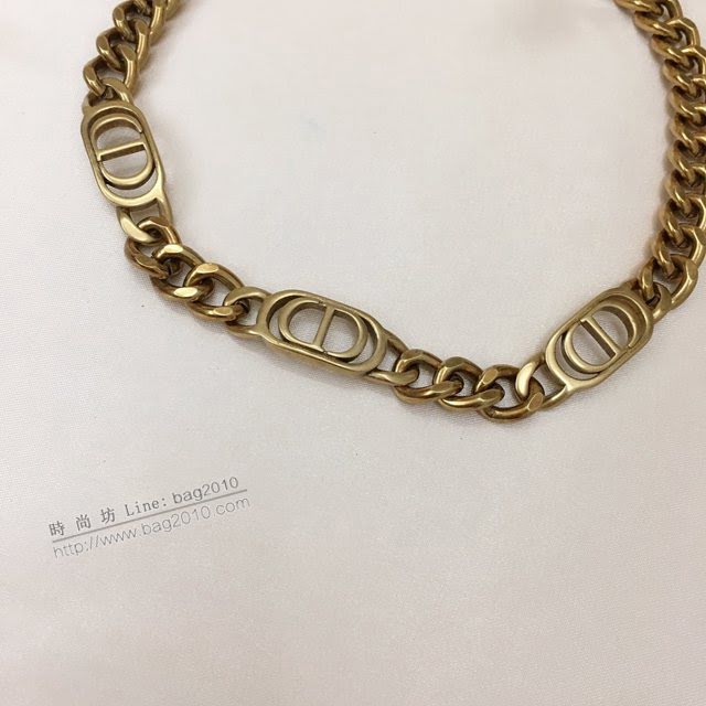 Dior飾品 迪奧經典熱銷爆款復古金色女項鏈  zgd1144